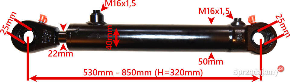 CIENKI siłownik hudrauliczny CYLINDER SKOK 320 Solec Kujawski