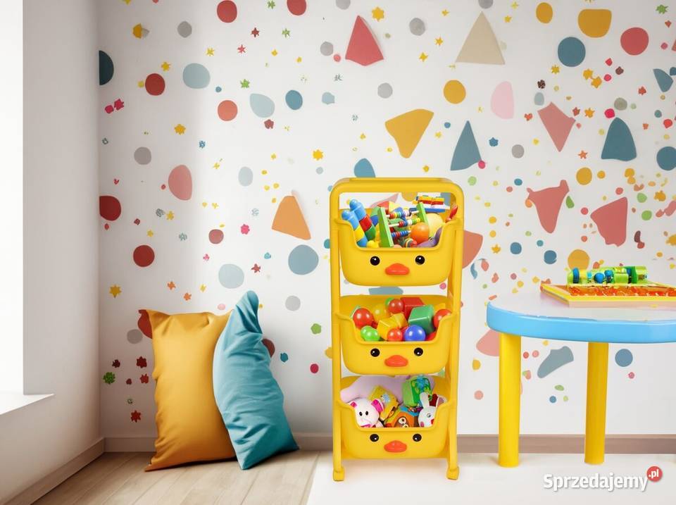 WESOŁA KACZUSZKA trzypiętrowy regał z głębokimi Warszawa