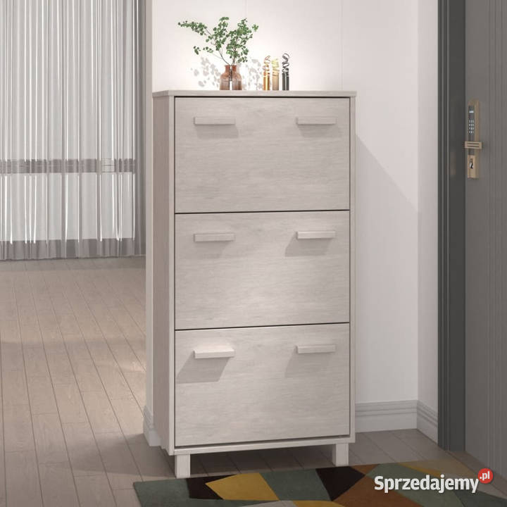 Szafka na buty HAMAR biała 595x35x117 lite sosna mazowieckie Warszawa sprzedam