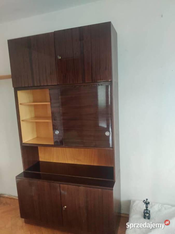 Komplet meble do salonu drewniane ciemne Kraków