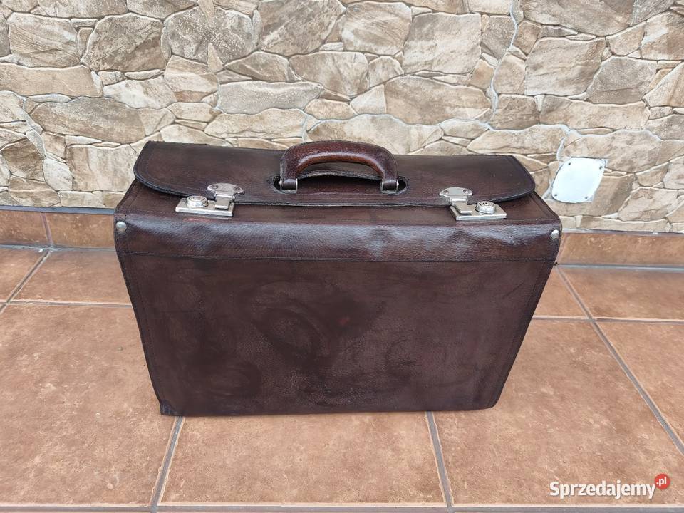 Torba podróżna skórzana VINTAGE Retro PRL Z