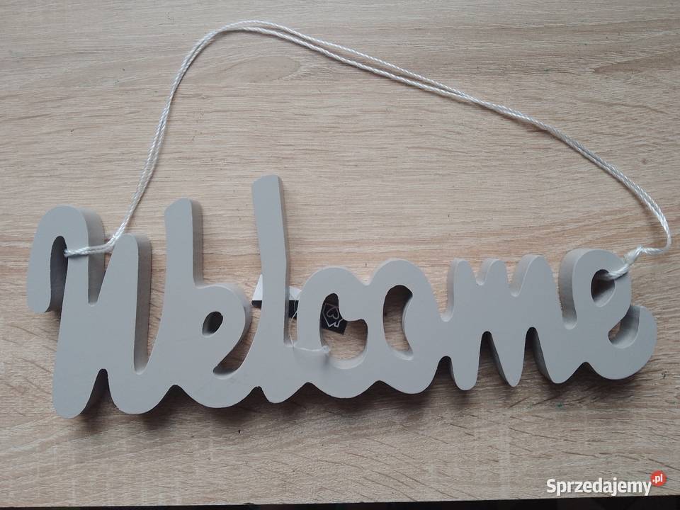 Zawieszka dekoracja drzwi Welcome szary małopolskie Chrzanów