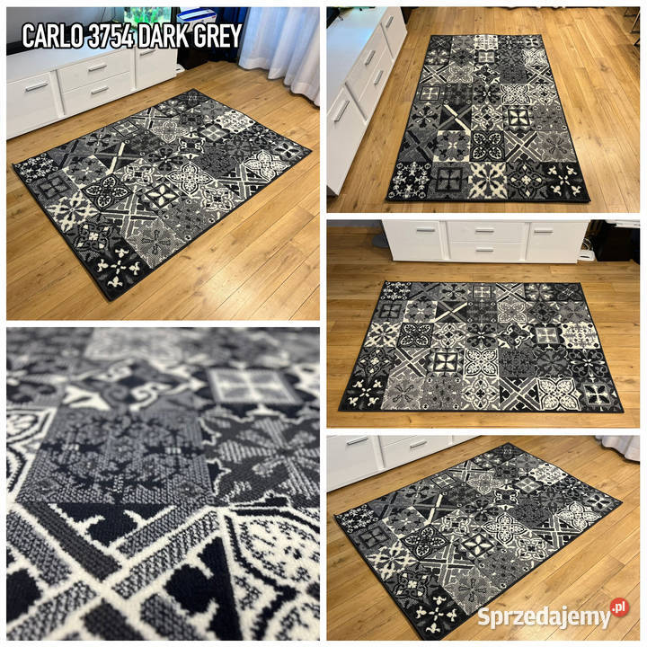NOWOCZESNY DYWAN 120X170 CARLO 3754 DARK GREY Białystok sprzedam