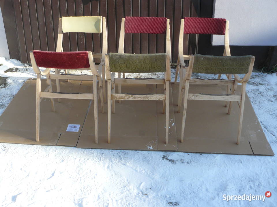 Stare krzesła skoczki proj J Kędziorek małopolskie Nowy Sącz