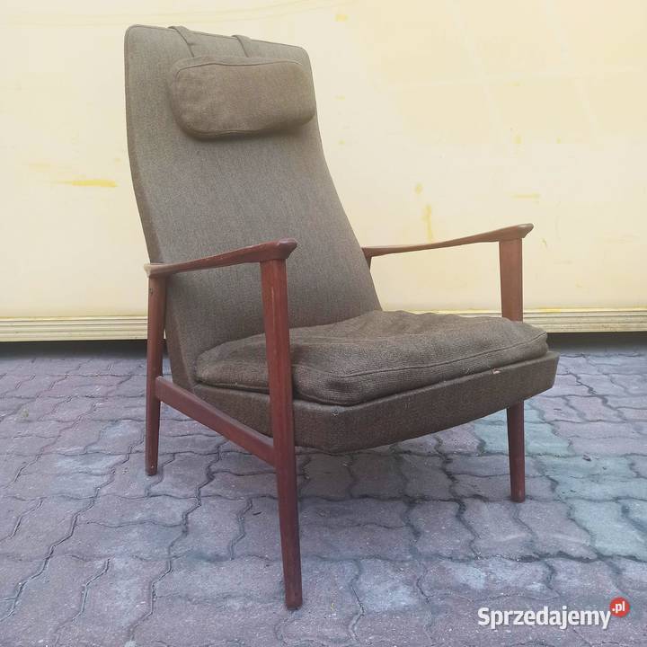 Fotel teakowy vintage skandynawia lata 60te Złotokłos
