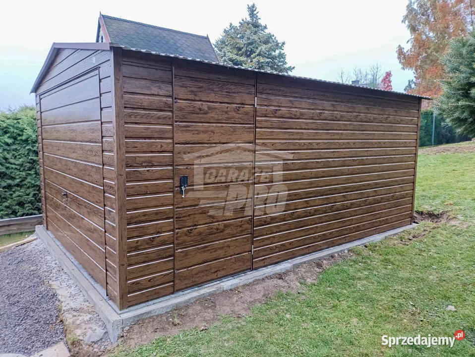 Garaż blaszany 4x6m Brama uchylna drzwi okno blacha Niepołomice
