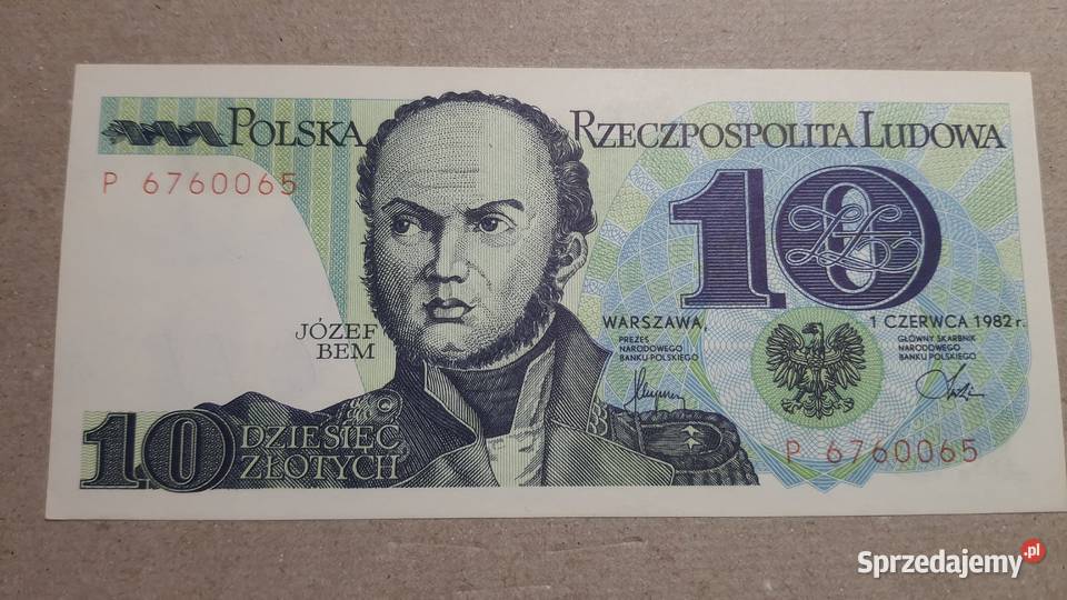 RZADKOŚĆ 10 złotych 1982 s P UNC Warszawa