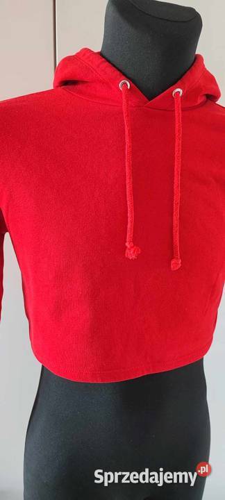 Czerwona krótka damska bluza HM Warszawa