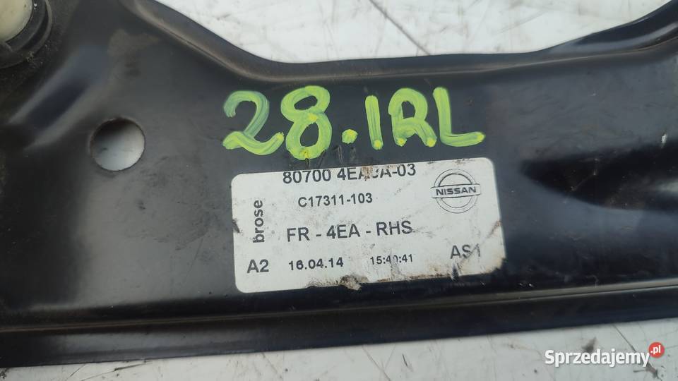 NISSAN QASHQAI J11 PODNOŚNIK SZYBY PRAWY PRZÓD