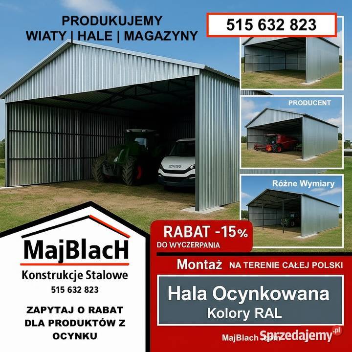 A166Otwarty Garaż Blaszany Zadaszenie Włodawa