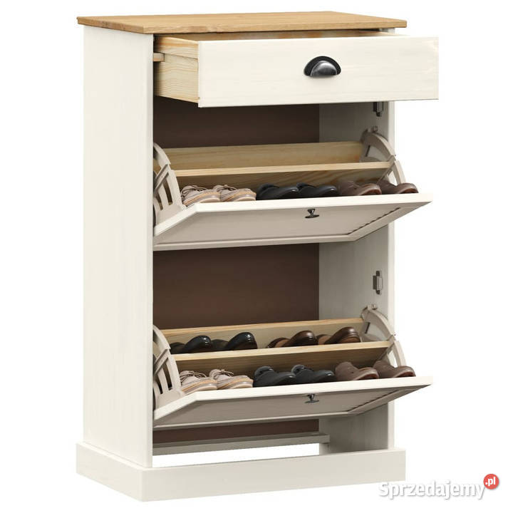 Szafka na buty VIGO 60x35x96 biała lite drewno mazowieckie