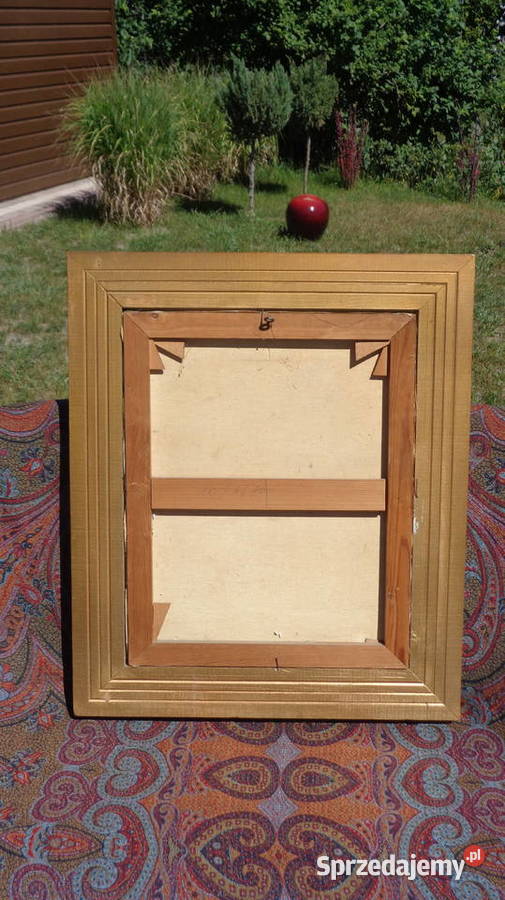 obraz olej na płótnie w pięknej ramie wielkopolskie Mielnica Duża