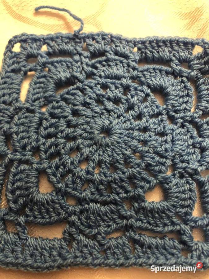 kwadrat babuni pled poduszka rękodzieło szydełko Zegrze