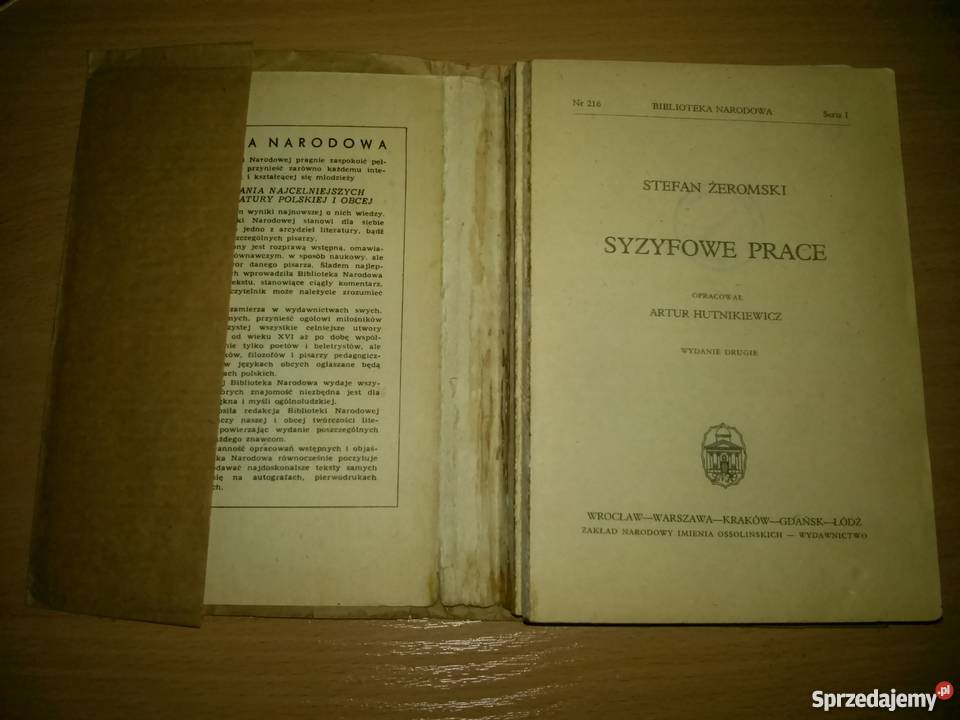Książka "Syzyfowe prace" Stefan Żeromski 1984