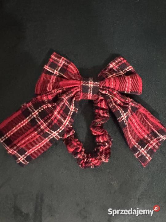Gumka ozdobna do włosów z kokardką czerwono Częstochowa sprzedam