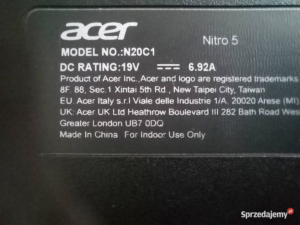 Laptop Acer Nitro 5 N20C1 na części Łódź