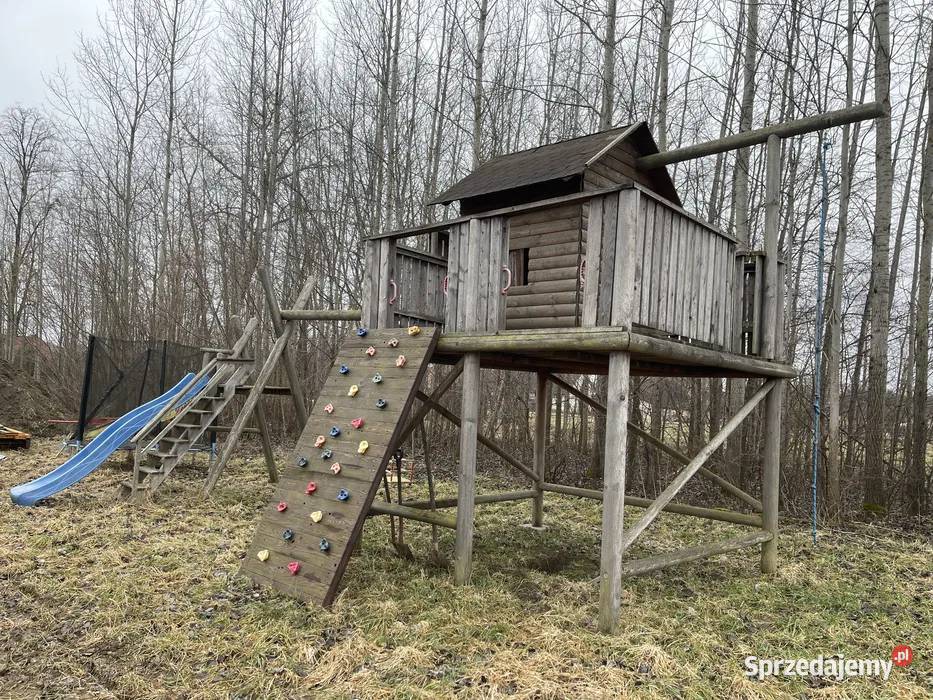 Drewniany duży Plac zabaw dzieci domek Architektura ogrodowa Janów
