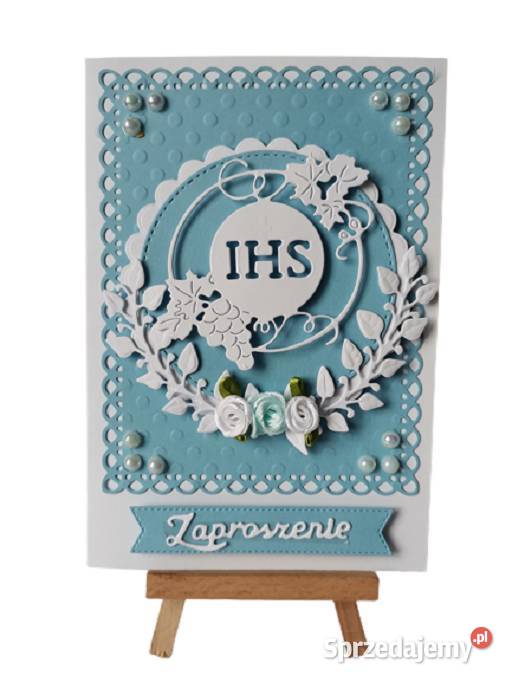 Zaproszenia Komunia Chłopiec Ihs Z Winogronem Rękodzieło Poznań