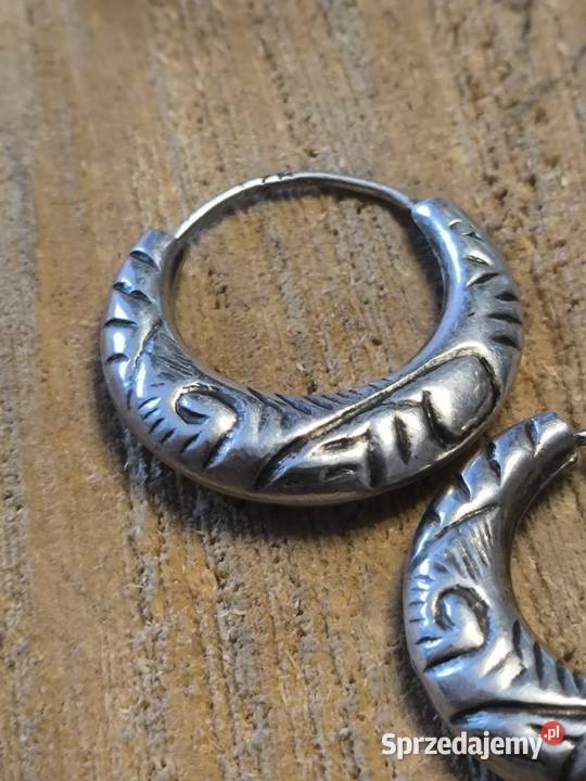 Stare srebrne kolczyki koszyczki Vintage sprzedam