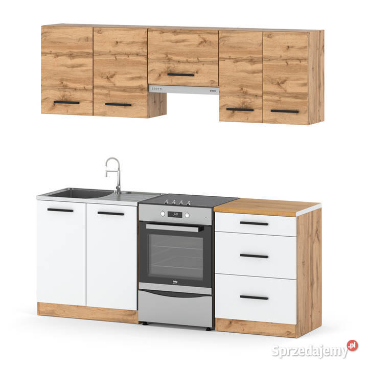 Kuchnia Mała Drewniana Modułowa Nowoczesna 2m Elbląg