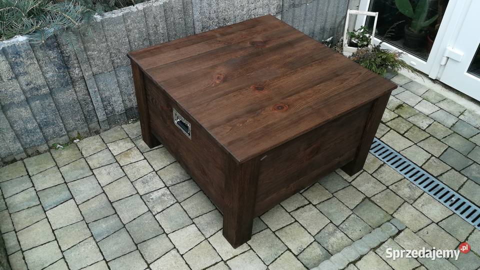 Skrzynia rustykalna skrzynia postarzana stolik 80cm Radków
