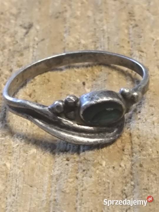 srebrny pierścionek muszla Avalone Vintage Pierścionki Zegarki i Biżuteria Mysłowice