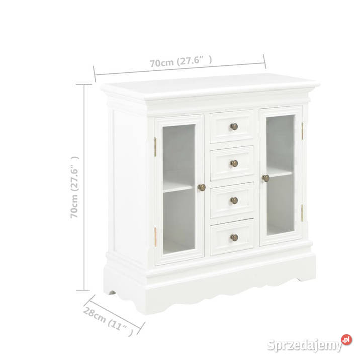 Komoda biała 70 x 28 x 70 lite drewno sosnowe Warszawa