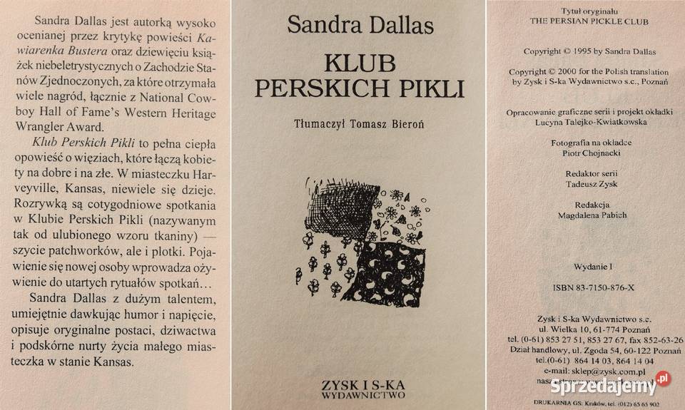 Klub Perskich Pikli Sandra Dallas Lublin sprzedam