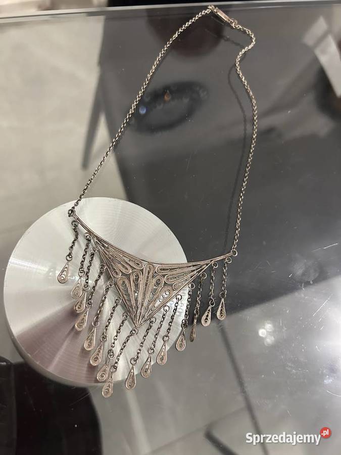 Stara Srebrna kolia z PRL śląskie Ruda Śląska