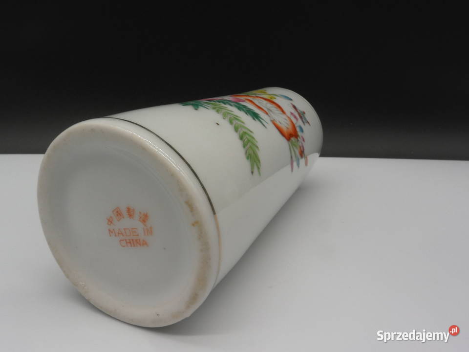 Chiński Wazon Porcelanowy Ręcznie Malowany Raszków