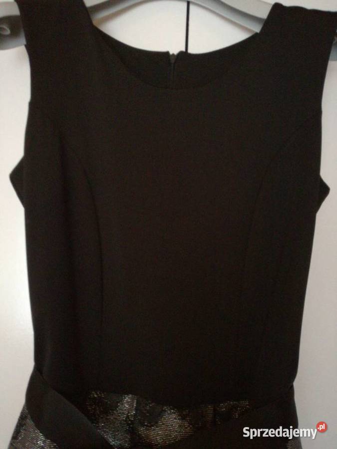 Sukienka imprezowo koktajlowa czarno srebrna