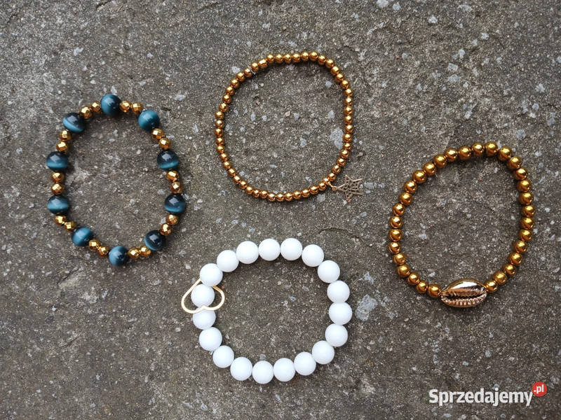 Bransoletki damskie 8 sztuk HematytHowlitAgat