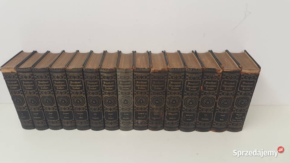 Encyklopedia Niemieckie 15 tomów 1875r Brockhaus lubuskie Nowa Sól