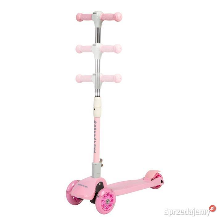 Różowa balansowa hulajnoga składana trójkołowa Rolki, wrotki i hulajnogi Poznań
