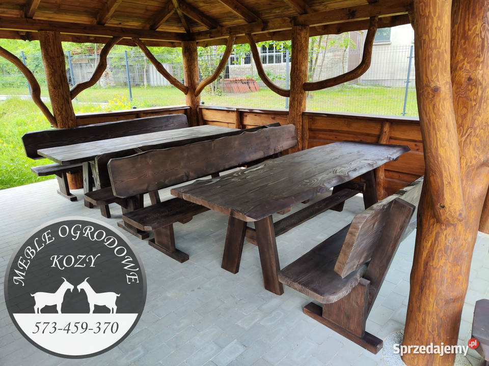 PROMOCJA Meble ogrodowe góralskie biesiadne z drewno Ogród Chorzów