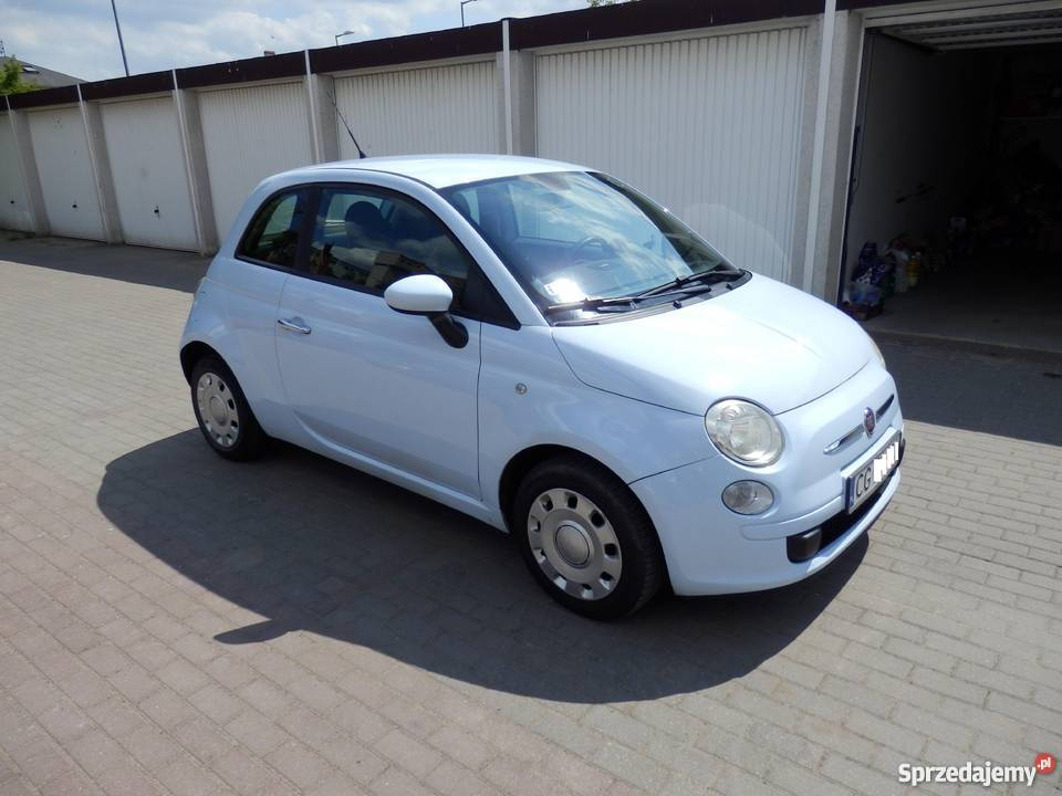 FIAT 500 12 BŁĘKITNY mały przebieg KLIMA 500 Poznań