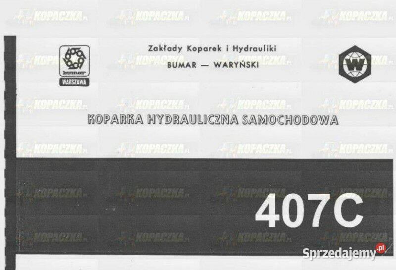 Warynski K407C instrukcja DTR i katalog części świętokrzyskie Kielce