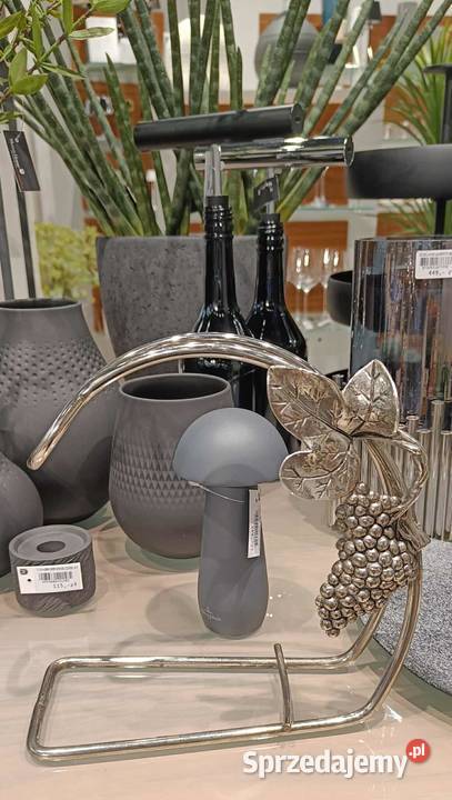 Platerowany stojak na wino z motywem winogron Dekoracje i ozdoby Warszawa