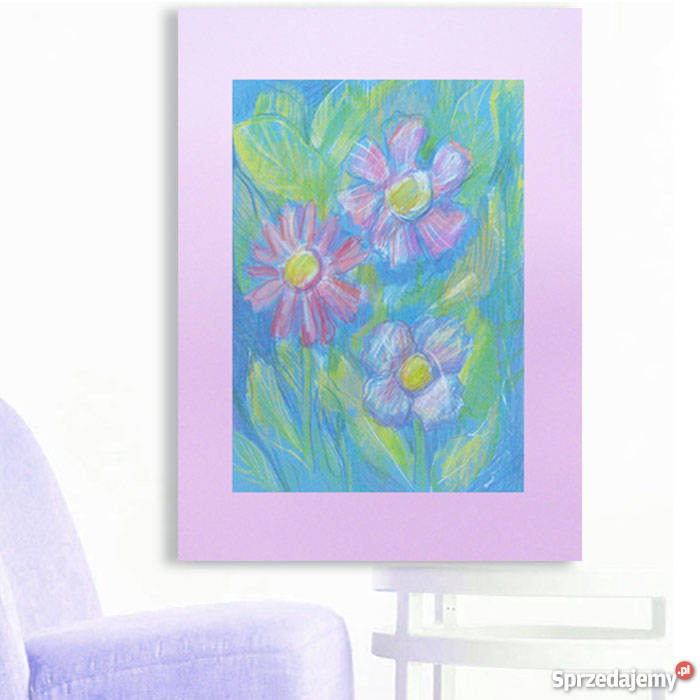 ładny obrazek z kwiatkami do pokojukwiaty wielokolorowy Katowice