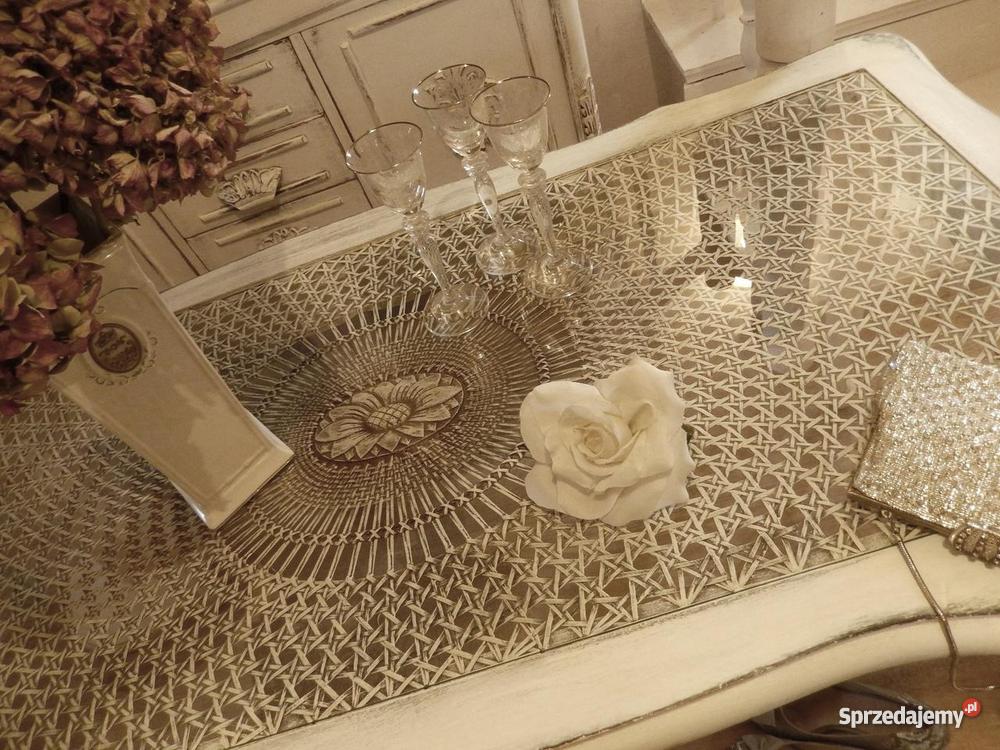 Ławastolik shabby chicstara Francja biel ludwik Meble Lubin