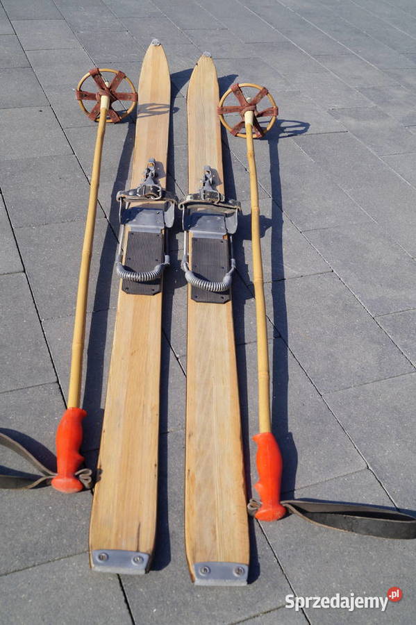 Stare narty drewniane 130 z kijkami Pozostałe Pruchnik sprzedam