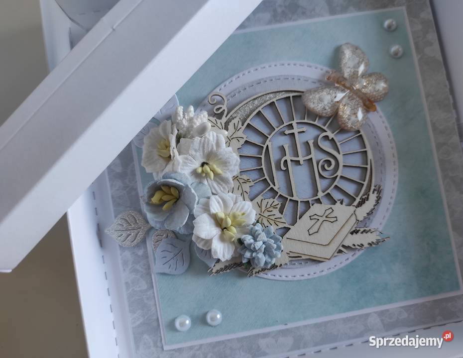 Kartka w pudełku ręcznie robiona na Pamiątkę Łódź