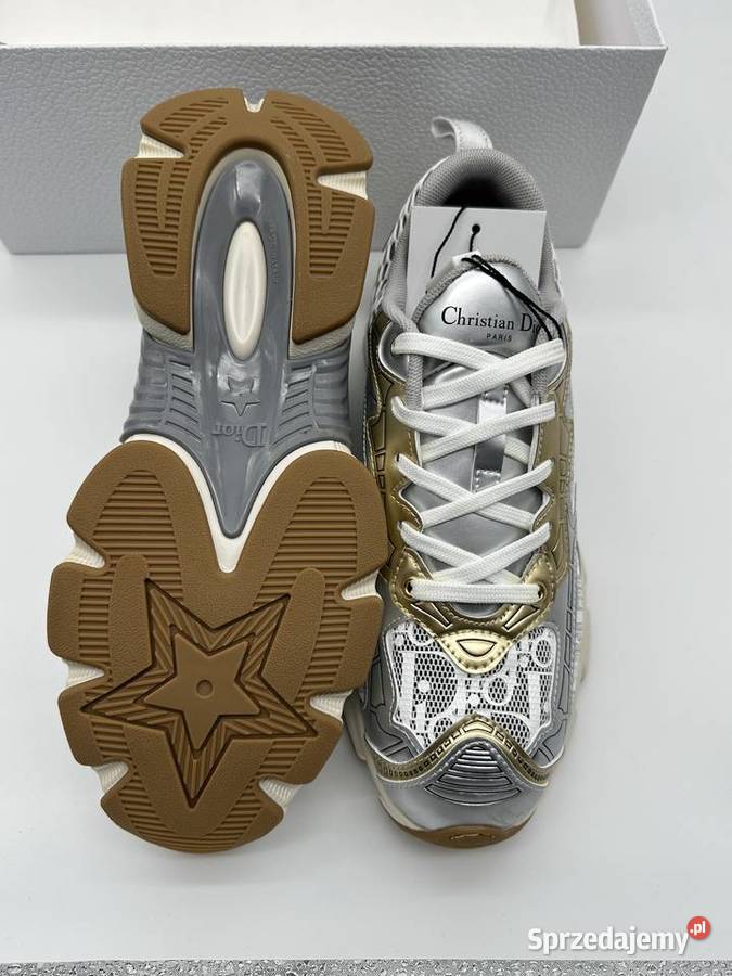 Buty sneakersy Dior Chrome srebrne złote białe Zabrze