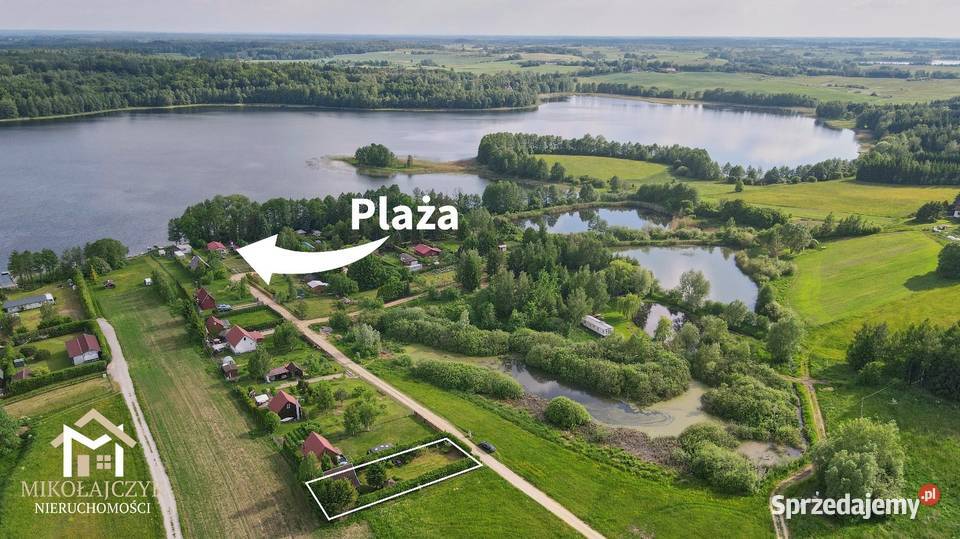 Działka rekreacyjna jeziorem Luterskim z domkiem warmińsko-mazurskie Piszewo