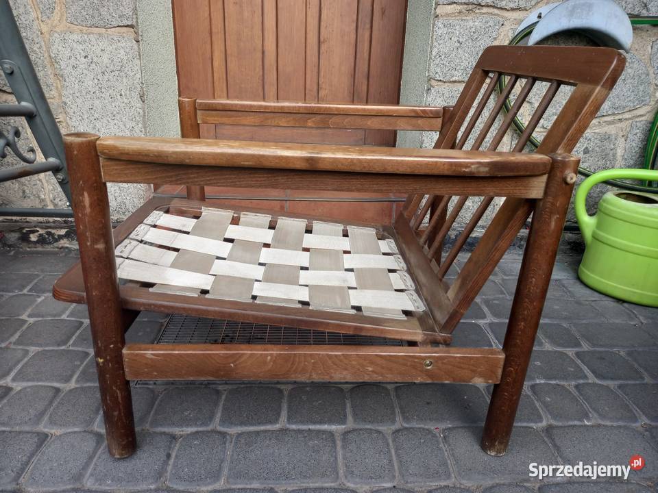 Stary stelaż fotela B8502 Stobrawa PRL vintage Meble Rawicz