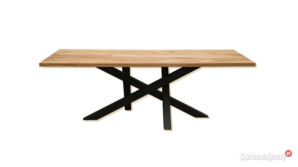 Stół Pająk Dębowy LOFT, 100% Lite Drewno DĄB, Rozkładany.