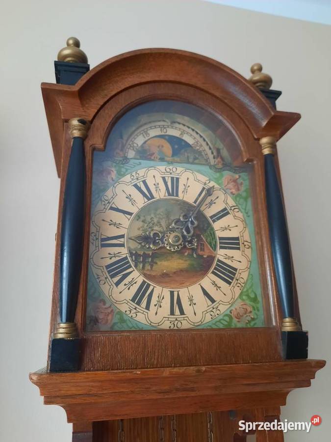 Stary zegar Wuba z fazami księżyca Antyki Słomniki