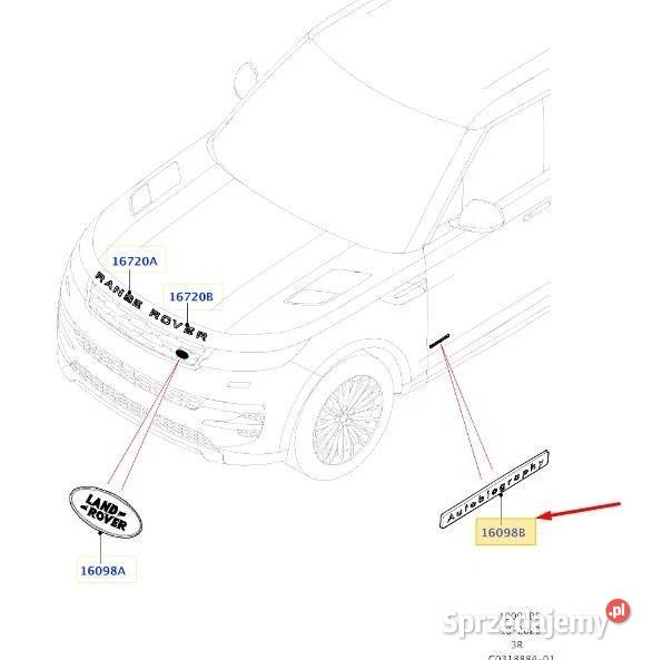 Emblemat Znaczek Land Rover Autobiography NOWY osobowe Listwy i nakładki Zagórowa