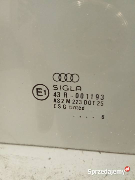 Szyba Drzwi Prawa Przednia Audi A4 94 Oryginał Bralin