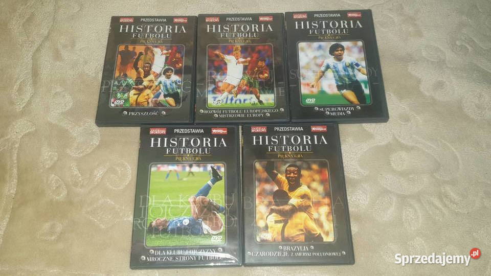 5 Płyt DVD 9 filmów HISTORIA FUTBOLU w pudełkach Warszawa